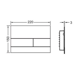 Панель смыва с двумя клавишами, для застен.модуля д/унит.,д/гориз/вертик. установки,(металл цв.глянец,красный,позолоченный),  ZZ Tece TECEsquare 9240841