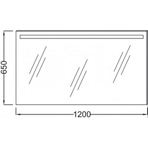 Зеркало 120*65 см, инфракрасный выключатель, подогрев, светодиодная подсветка Jacob Delafon Универсал EB1418-NF