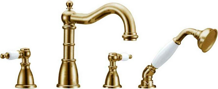 Смеситель врезной для ванны на четыре отверстия , бронза ZZ Boheme Medici 391