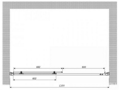 Дверь для душа в нишу 1200х1950мм, сдвижная, с неподвиж.сегментом, вход справа/слева 500мм, (стекло прозр. Easy Clean 6мм, профиль цв.хром),  ZZ Romance Collection Ystad YS.S2.120.REV.SDTG.CR СОВРЕМЕН