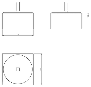 Ёмкость №3, настольная металл. с крышкой 12х12хh11см, (хром)  ZZ Pomd'or Metric 38.75.03.002