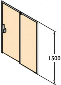 Штора на ванну 2-х секц.,сдвижн, Правая ВХОД СЛЕВА,1700хh1500мм,(профиль цв.хром, стекло прозрач 4/6мм), Х1 / PL SDS KL Huppe X1 Х1 EASY ENTRY KY C K1S1K 1700 '092-321 / R / PL SDS