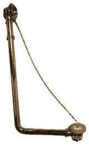 Слив-перелив с пробкой на цепочке, для свободностоящей ванны, (корпус, ручка, пробка слива металл цв.светлое золото), БЕЗ сифона арт.SFD1040S, D&D ZZ Devon & Devon Универсал SFD1058S