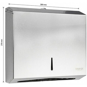 Диспенсер BRIMIX для бумажного полотенца на две пачки  с ключом , под Z сложение, нержав, хром матовый, ZZ Brimix Brimix 901