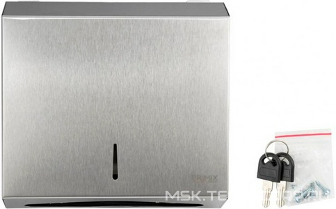 Диспенсер BRIMIX для бумажного полотенца на две пачки  с ключом , под Z сложение, нержав, хром матовый, ZZ Brimix Brimix 901