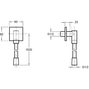 Шланговое подсоединение с держатедем для душа и шлангом ZZ Jacob Delafon Универсал E14714-CP