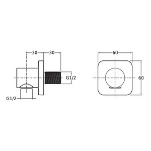 Шланговое подсоединение, подключение 1/2, встраив. в стену ZZ Jacob Delafon Универсал E8463-CP