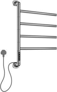 Полотенцесушитель электрический, 4 перекладины, h683х489мм, пульт с дисплеем, кабель, вилка, 220V, (нерж.сталь цв.браш.никель),  ZZ Allen Brau Liberty 7.33000-BN