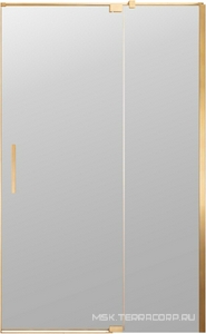 Дверь для душа, в нишу 900-1000хh1950мм, распашн, 1 дверь, 1 неподв.секц, правая/левая, (ст.прозр.8мм Easy Clean, фурн.цв.браш.золото), Экстенза ZZ Vincea Экстенза (Extenza) VDP-4EX9010CLG