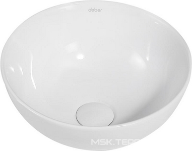 Раковина накладная на столешницу, круглая, 320х320хh140мм, без отв.д/смесит., без перелива, (цв. белый),  ZZ Abber Bequem AC2106