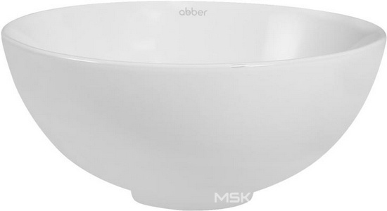 Раковина накладная на столешницу, круглая, 320х320хh140мм, без отв.д/смесит., без перелива, (цв. белый),  ZZ Abber Bequem AC2106