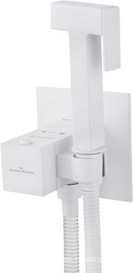 Смеситель-термостат совмещённый с гигиеническим душем: готовый комплект: лейка, шланг, скрытая часть, (цв.белый матовый), Wonzon & Woghand ZZ Wonzon & Woghand Универсал WW-88829910-MW