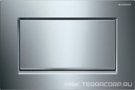 Клавиша одинарного смыва, для системы смыв стоп, (цинковое литье, рамка, кнопка цв.хром глянц., декор.полоска цв.хром структурный), Sigma 30 ZZ Geberit Sigma 33 115.893.KY.1