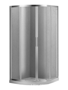 Душевой уголок 900х900хh1900мм, 1/4 круга, R550мм, (стекло текстурное Punto 5мм, фурн.цв.хром),  ZZ BelBagno Sela SELA-R-2-90-P-Cr