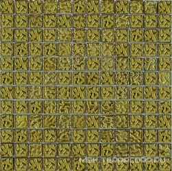 Мозаика Glass 1021 моно рифленая золото (чип 23х23) ZZ|30x30