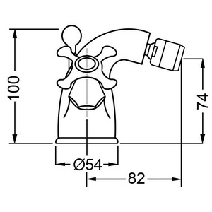 Смеситель для биде, с д/к, (цв. бронза),  ZZ Gaia Newport RB044 BR