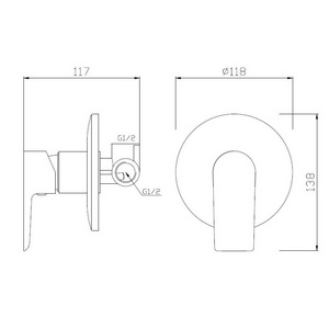 Смеситель для душа, встраиваемый "", цв.хром Zenta Бланко Z2504