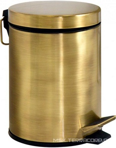 Ведро для мусора, круглое, 5,3л., с крышкой, (цв.бронза),  ZZ Cezares Olimp OLIMP-BSC-02