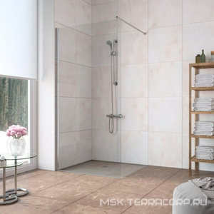 Душевая перегородка, неподвижная, 76x190 см, профиль гл.хром, стекло прозрачное ZZ Vegas Glass EAF EAF Lux 76 08 01