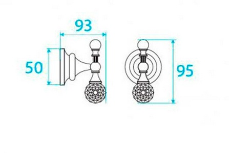 Крючок (цв.золото, Swarovski),  ZZ Cezares Olimp OLIMP-HK-03/24-Sw