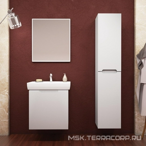 Тумба подвесная ""-50, 1 дверца, БЕЗ раковины, цв.белый ZZ Dreja Mini 99.0201 / 99.1201