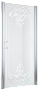 Дверь в нишу , 95*190 см, профиль гл.хром, стекло прозрачное, матовый декор " ARTDECO D2" ZZ Vegas Glass EP EP 0095 08 ARTDECO D2