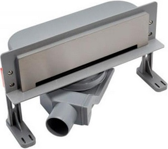 Дренажный канал 360мм, стеновой, готовый компл, сифон d50 выход вбок 48л/мин, ножки, решётка (цв.мат.хром),  ZZ Pestan Confluo Wall 13100060