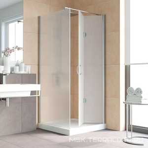 Душевое ограждение , 90*90 см, дверь складная, духсекционная, правое, профиль хром глянец, стекло сатин с покрытием QuickNano ZZ Vegas Glass GPS-Fis GPS-Fis 90*90 08 10 + QuickNano