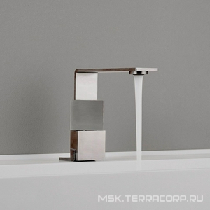 Смеситель для раковины, 2 ручк., h 152мм, (цв. тертая сталь),  ZZ 3M 5mm IT 2514 IS 5F ZZ