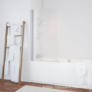 Шторка на ванну 76x140 см, левая, профиль хром матовый, стекло "шиншилла"ZZ Vegas Glass EV EV 0076 07 02 левая