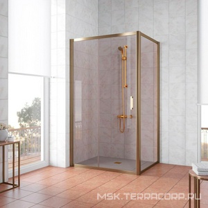 Душевое ограждение , 120x90x1900 мм, профиль бронза, стекло бронза, БЕЗ поддона ZZ Vegas Glass ZP+ZPV ZP+ZPV 120*90 05 05