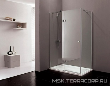 Душевой уголок 1200х1000хh1950мм, прямоугольный, "Правый"/ "Левый" распаш. дверь, с неподв.стенкой (стекло прозр. 6мм, фурн/хром),  ZZ Cezares Verona VERONA-W-AH-1-120/100-C-Cr