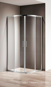 Душевой уголок 900х900хh1950мм, 1/4 круга, R550мм, 2 сдвижные дверцы с 2-мя неподв. сегм. (стекло прозрачное 6 мм, фурнит. цв.хром),  ZZ Cezares Momento MOMENTO-R-2-90-C-Cr