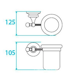 Стакан настенный керамич. (цв.хром),  ZZ Cezares Olimp OLIMP-TUM-01-M