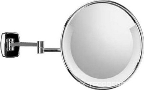 Зеркало косметическое, настенное, на подвижн. двойном кроншт. 415мм, d 245мм, с подсветкой, провод, эл.вилка,крепл. в компл.(цв.хром), ZZ Provex Classic Light 0025 RE 05