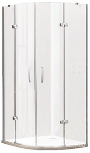 Дверь д/д двустворч.,распашная, откр.наружу 1/4 круга, R500мм,900х900хh1900мм,ст.прозр.6мм Anti-Plague,проф.цв. гланц.хром),  ZZ Huppe Huppe Aura elegance 400801 092 322