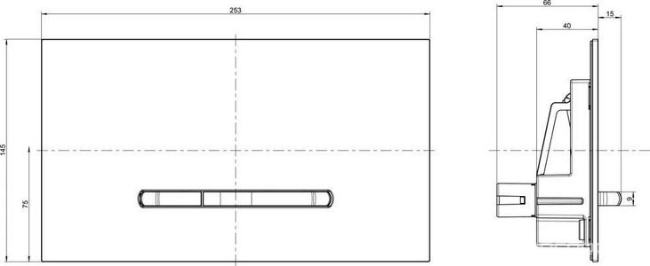 Клавиша двойного смыва (высококачественный пластик цв.белый, клавиши пластик цв.белый),  300S ZZ Villeroy & Boch ViConnect 92218068