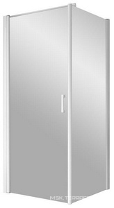 Душевое ограждение , 90x90x1900 мм, левое, профиль белый, стекло сатин, БЕЗ поддона ZZ Vegas Glass EP-Fis EP-Fis 0090 01 10 лев.