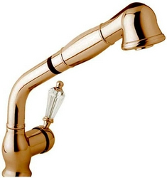 Смеситель для кухни, с выдвижным душем, 2 типа струи, (цв.бронза Swarovski), Vintage XX
