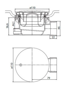 Крышка для сифона, ТОЛЬКО ДЛЯ АКРИЛОВЫХ И SMS ПОДДОНОВ, сливн. отв.d90мм, (цв. хром), Cezares ZZ Cezares Универсал TRAY-COVER-CR