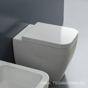 Унитаз напольный пристенный 54,5х35,5cм, для установки со скрытым в стене бачком, без сиденья,  ZZ Scarabeo Next 8309