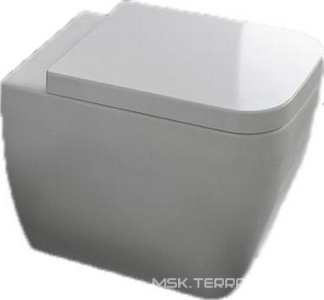 Унитаз напольный пристенный 54,5х35,5cм, для установки со скрытым в стене бачком, без сиденья,  ZZ Scarabeo Next 8309