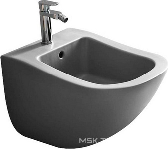 Биде подвесное 37х53хh37см, с 1 отв.д/смесит, комплект креплений на инстал. в компл, (цв. Pomice),  ZZ Ceramica Cielo Fluid FLBS PM