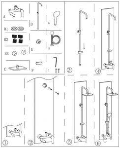 Душевая колонна AF300-72-S-B Passion S3, квадр. верх. душ 250 мм, смес. с изл., цв. черн.мат ZZ Aquanet passion 00261839
