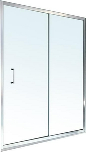 Дверь в нишу сдвижная 97-101хh195см, вход 38см, "Правая"/"Левая", (стекло прозр. + StarClean, профиль цв.чёрный матовый),  ZZ Samo Cee Art B0980 L96 TR + DF01StarClean