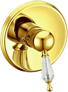 Смеситель д/душа встраиваемый  Ripresa, однорычажный с установочным комплектом, золото/Swarovski ZZ Boheme Imperiale 325