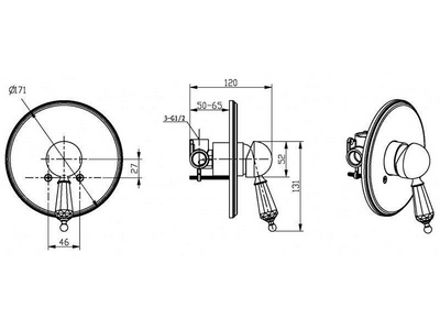 Смеситель д/душа встраиваемый  Ripresa, однорычажный с установочным комплектом, золото/Swarovski ZZ Boheme Imperiale 325