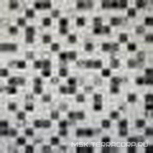 Мозаика Мастера Керамики Glass &amp; Stone Мозаика Glass &amp; Stone 2026 микс мрамор черный-черный-белый кол-платина (чип 15х15мм) ZZ|30x30