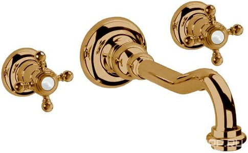 Смеситель для раковины встраиваемый в стену, на три отв. (цв.бронза),  ZZ Cezares Golf GOLF-BLS1-02