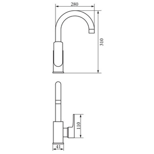Смеситель д/кухни  высокий излив, хром XX Veragio Gritt VR.GTT-7085.CR